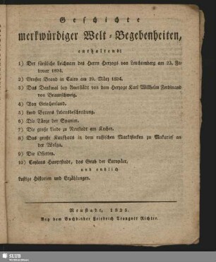 Geschichte merkwürdiger Welt-Begebenheiten