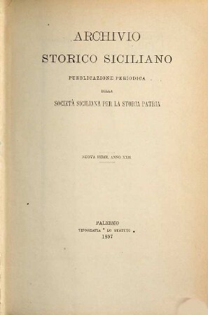 Archivio storico siciliano. 22. 1897