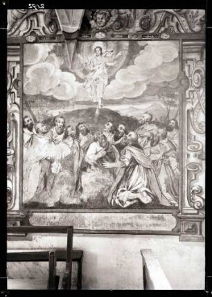 Stadtkirche; Wandbild, Himmelfahrt Christi, nach der Restaurierung