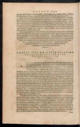 Oratio IIII. De ... Rege Salomone, Filio Davidis.