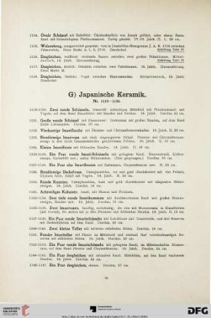 G) Japanische Keramik (Nr. 1119-1156)
