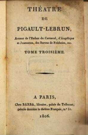 Théatre de Pigault-Lebrun, 3