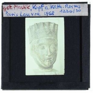 Unbekannt, gotische Plastik,Unbekannt, Kopf aus der Kathedrale von Reims