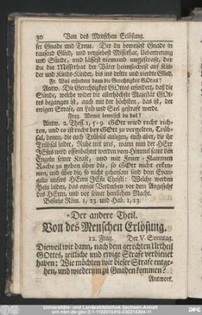Von des Menschen Erlösung.