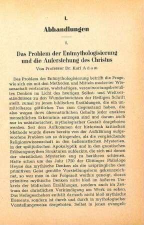 385-410 Das Problem der Entmythologisierung und die Auferstehung des Christus