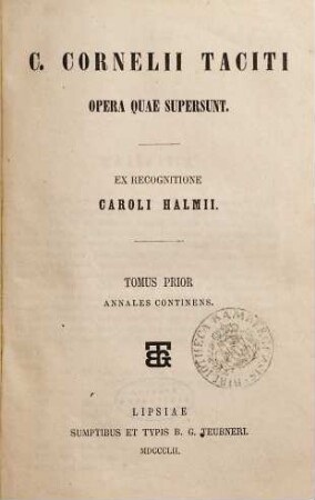 Cornelii Taciti Libri qui supersunt, 1. Annales