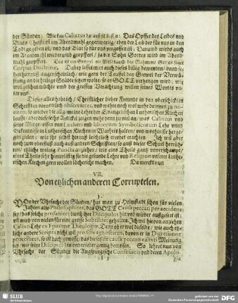 VII. Von etzlichen anderen Corruptelen