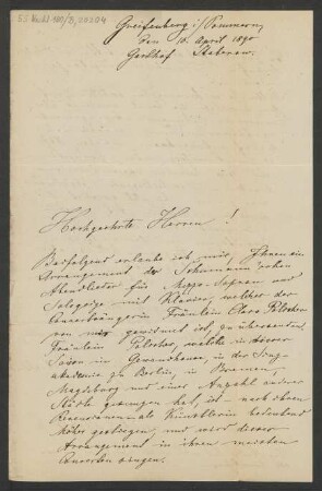 Brief an B. Schott's Söhne : 10.04.1890
