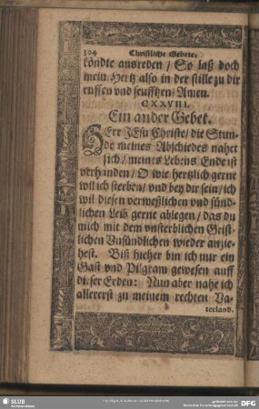 CXXVIII. Ein ander Gebet