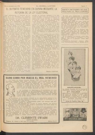 El sufragio femenino en España mediante la reforma de la ley electoral