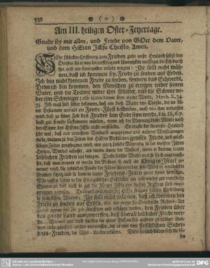 Am III. heiligen Oster-Feyertage