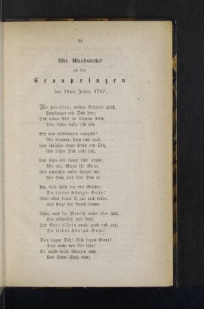 Wir Wandsbecker an den Cronprinzen.