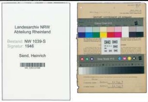Entnazifizierung Heinrich Send , geb. 27.11.1906 (Prokurist)