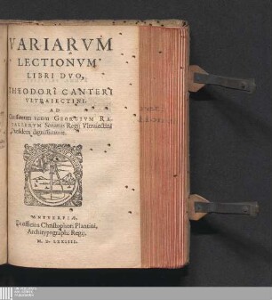 Variarvm Lectionvm Libri Dvo Theodori Canteri Vltraiectini