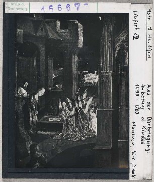 Meister der Heiligen Sippe: Anbetung des Kindes. München, Alte Pinakothek