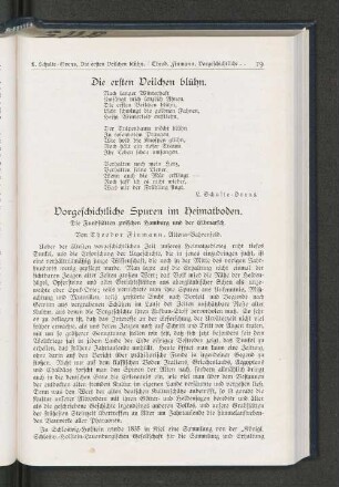 Vorgeschichtliche Spuren im Heimatboden.