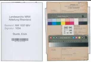 Entnazifizierung Erich Stumb , geb. 28.08.1903 (Betriebsleiter)