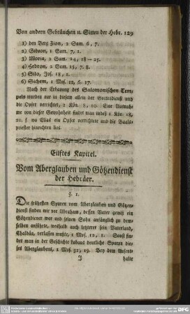 Eilftes Kapitel. Vom Aberglauben und Götzendienst der Hebräer