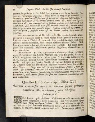 92-101, Quaestio Historico-Scripturistica XVI - XX
