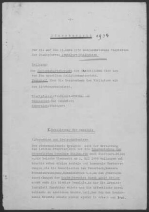 Mühlhausen/Neckar: Pfarrbericht 1934