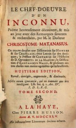 Le Chef-D'Oeuvre D'Un Inconnu, 2