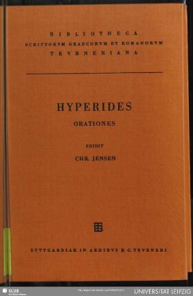 Hyperidis Orationes sex cum ceterarum fragmentis
