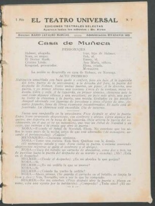 1921000700: Casa de muñeca : drama en tres actos