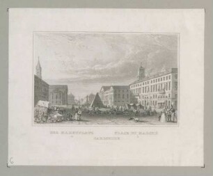 Der Marktplatz in Carlsruhe - Place du Marché à Carlsruhe