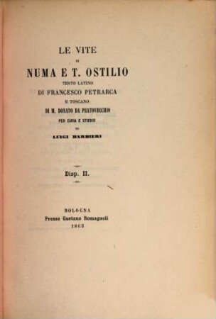 Le vite di Numa e T. Ostilio