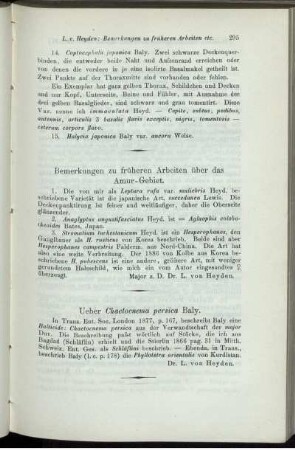 Bemerkungen zu früheren Arbeiten über das Amur-Gebiet.