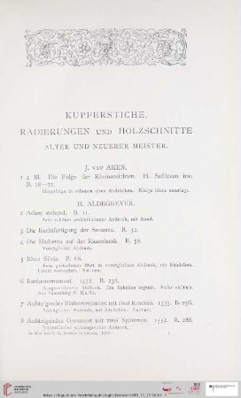 Kupferstiche, Radierungen und Holzschnitte alter und neuerer Meister