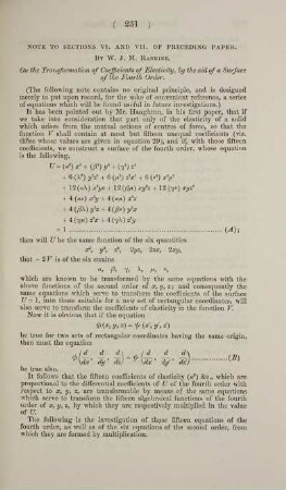 Note to sections VI. and VII. of preceding paper.