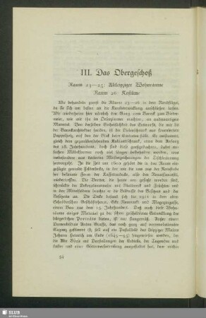 III. Das Obergeschoß