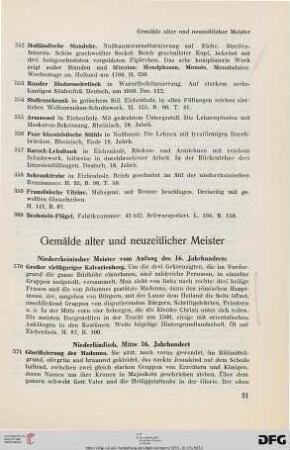 Gemälde alter und neuzeitlicher Meister (Nr. 370-431)