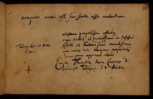 Majer, Ernst Theophil. Tübingen, 17.11.1703.