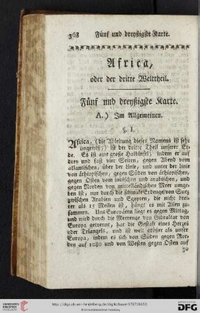Fuenf und dreyßigste Karte: Africa, oder der dritte Welttheil
