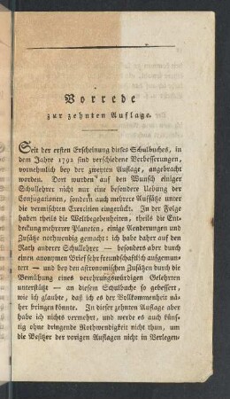 Vorrede zur zehnten Auflage.
