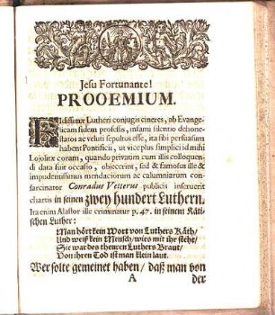 Jesu Fortunante! Prooemium.