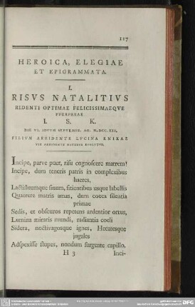 Heroica, Elegiae Et Epigrammata
