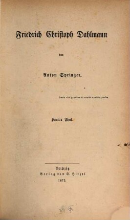 Friedrich Christoph Dahlmann von Anton Springer. 2
