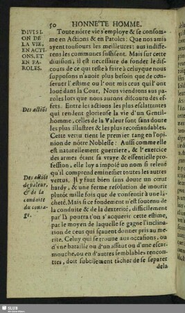 Division de la vie, en actions, et en paroles