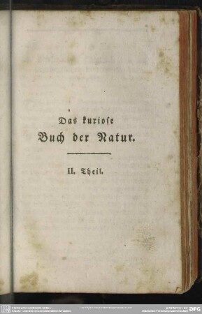 Das kuriose Buch der Natur. II. Theil