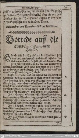[Die Epistel Sanct Pauli, an die Colosser]