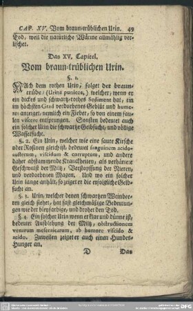 Das XV. Capitel. Vom braun-trüblichen Urin