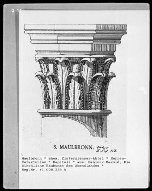 Maulbronn, ehemalige Zisterzienser-Abtei, Herrenrefektorium, Säule