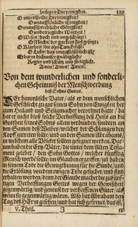 Von dem wunderlichen und sonderlichen Geheimniß der Menschwerdung ...