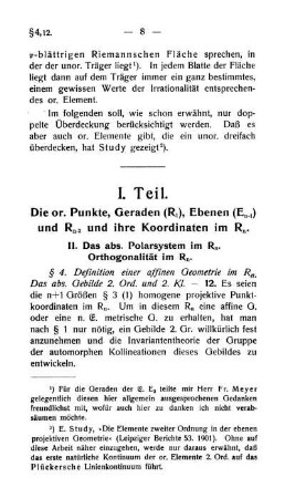 § 4. Definition einer affinen Geometrie im Rn.