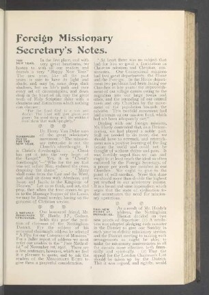 Foreign missionary secretary's notes