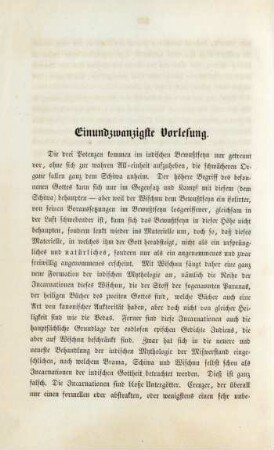 Einundzwanzigste Vorlesung