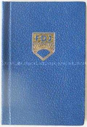 Minibuch mit Reden von Honecker und weiteren Dokumenten zum Friedensaufgebot der FDJ anlässlich des Nationalen Jugendfestivals der DDR 1984
